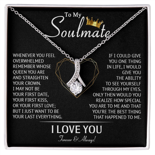 587B To My Soulmate Necklace, Love Gifts For Wife Girlfriend, Birthday Gift for Her