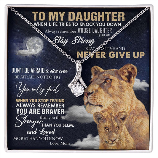 387A To My Daughter Necklace, Lion Necklace, Birthday Gift Necklace From Mom