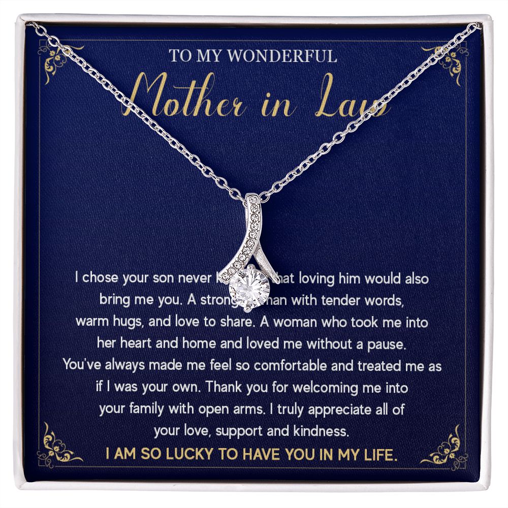 524B To My Mother in Law Necklace from Daughter, Gift to Mother-in-Law Necklace Love