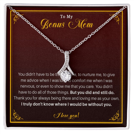 540B Necklace for Bonus Mom from Daughter / Son, Step Mom Gift, To My Bonus Mom Gifts