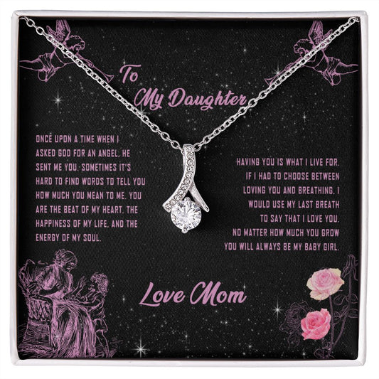 101B To My Daughter Necklace, Gift for Daughter from Mom, Daughter Necklace Gift