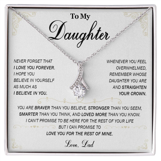589B To My Daughter Necklace, Daughter Father Necklace, Daughter Gift From Dad, Mom