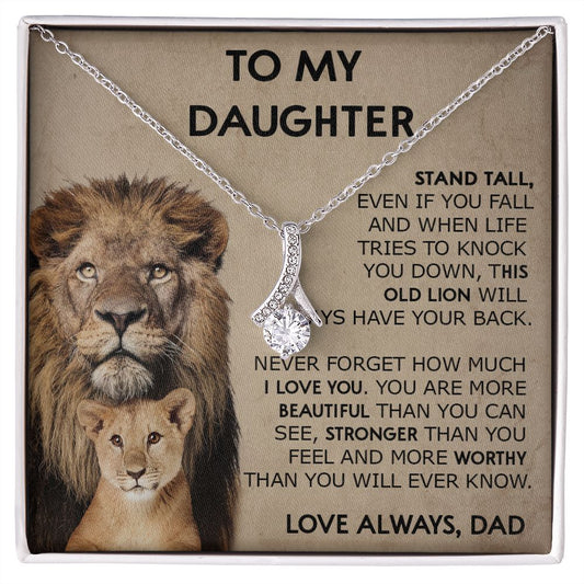 390B Lion To My Daughter Necklace, Xmas Gift For Daughter From Dad, Gift Necklace