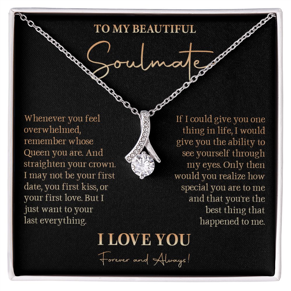 582B To My Soulmate Necklace, Love Gift For Girlfriend Wife, Birthday Gift for Womens