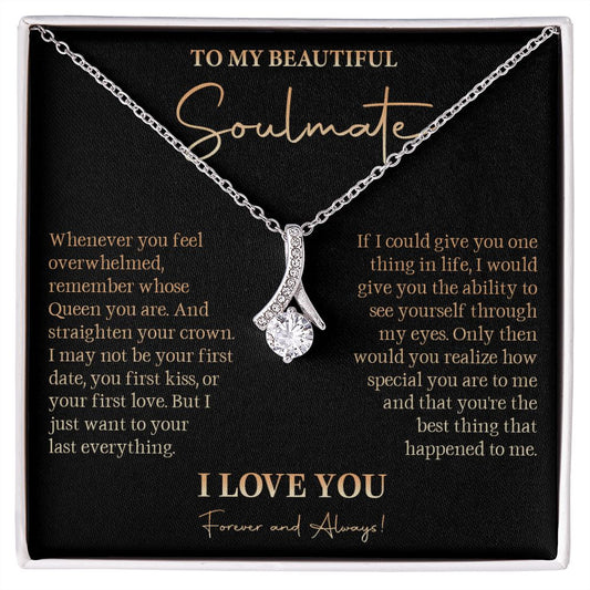 582B To My Soulmate Necklace, Love Gift For Girlfriend Wife, Birthday Gift for Womens