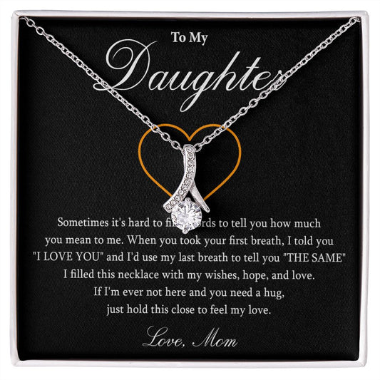 570B To My Daughter Necklace, Gift For Daughter From Mom, Daughter Mother Necklace