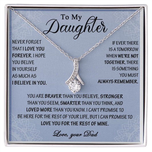 455B To My Daughter Necklace, Daughter Father Necklace, Daughter Gift From Dad