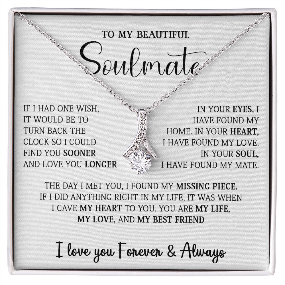 458B To My Soulmate Necklace,Birthday Gift For Wife Girlfriend From Husband,Xmas Gift