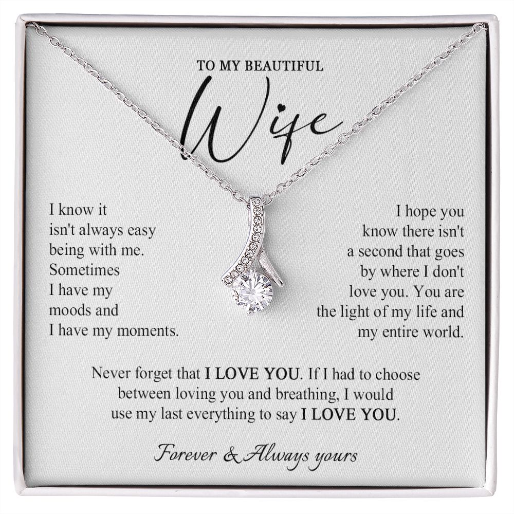 558B Beautiful Wife Necklace, Gift for Wife Necklace from Husband, Wife Birthday Gift