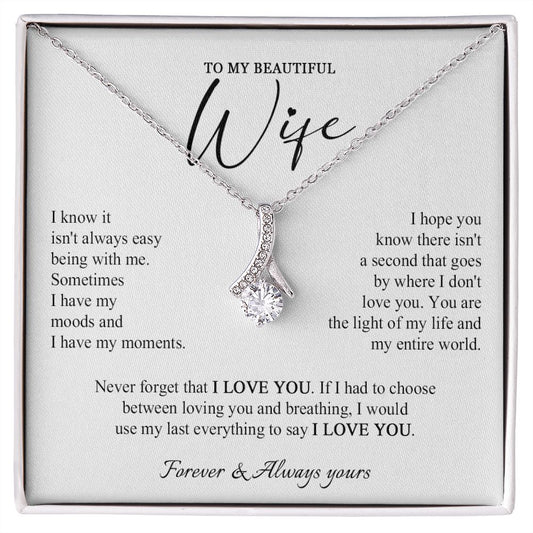 558B Beautiful Wife Necklace, Gift for Wife Necklace from Husband, Wife Birthday Gift