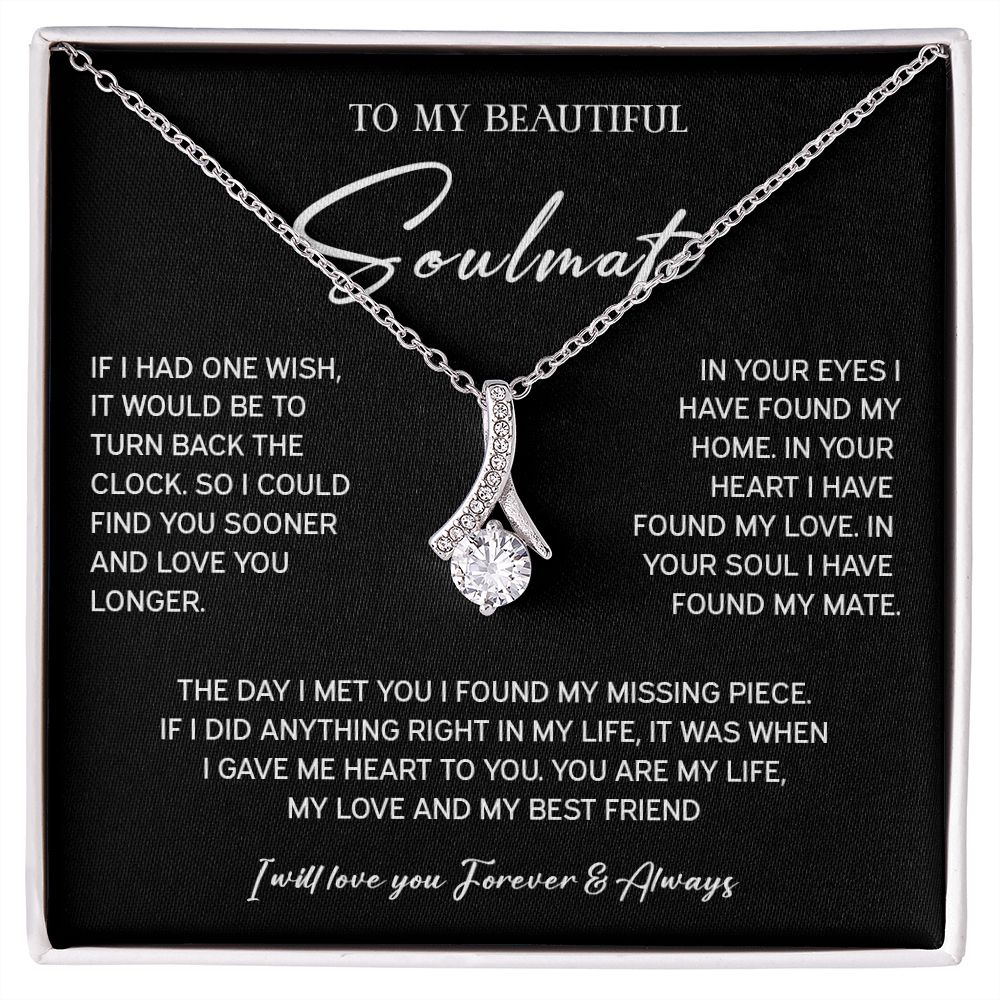 442C To My Soulmate Necklace, Xmas Birthday Gift For Wife Girlfriend From Husband