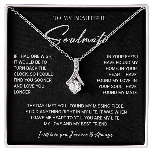 442C To My Soulmate Necklace, Xmas Birthday Gift For Wife Girlfriend From Husband
