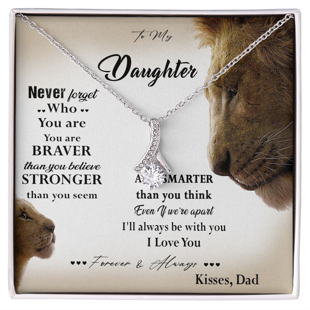 381B Lion Necklace, To My Daughter Necklace,I Love You Forever & Always Gift From Dad