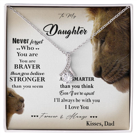 381B Lion Necklace, To My Daughter Necklace,I Love You Forever & Always Gift From Dad