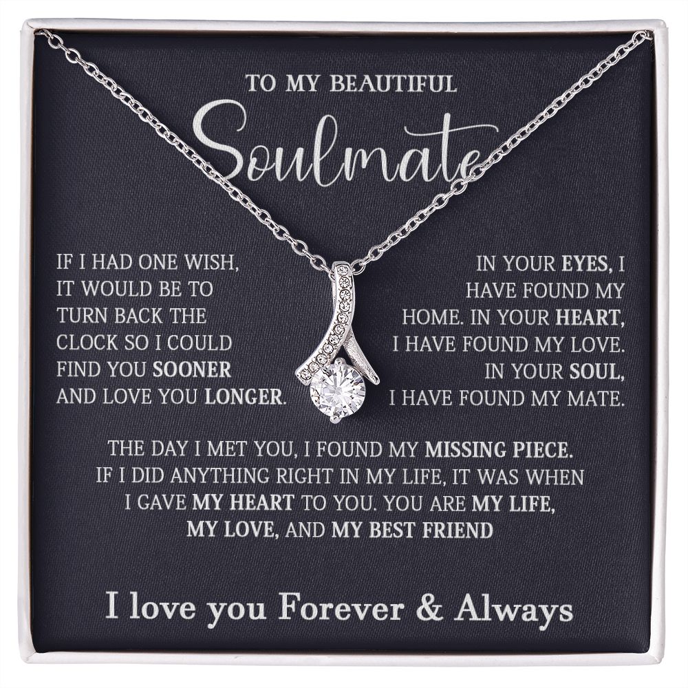467B To My Soulmate Necklace, Holiday Gift For Wife Girlfriend From Husband,Xmas Gift