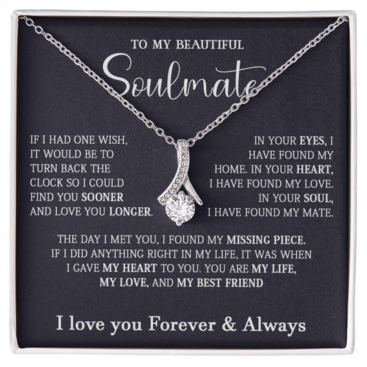 467B To My Soulmate Necklace, Holiday Gift For Wife Girlfriend From Husband,Xmas Gift