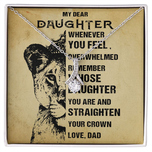 379B To My Daughter Necklace, Lion Necklace Gift Birthday, Necklace Gift From Dad