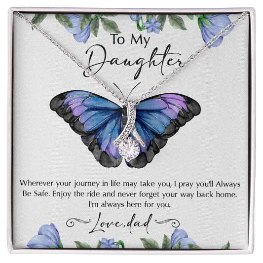99B To My Daughter Necklace, Gift For Daughter From Dad, Necklace Gift Birthday