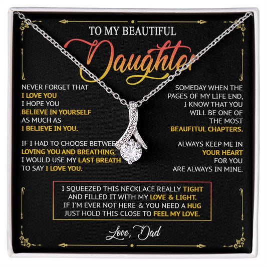 481B To My Daughter Necklace, Birthday Gift For Daughter From Dad, Women Jewelry Gift