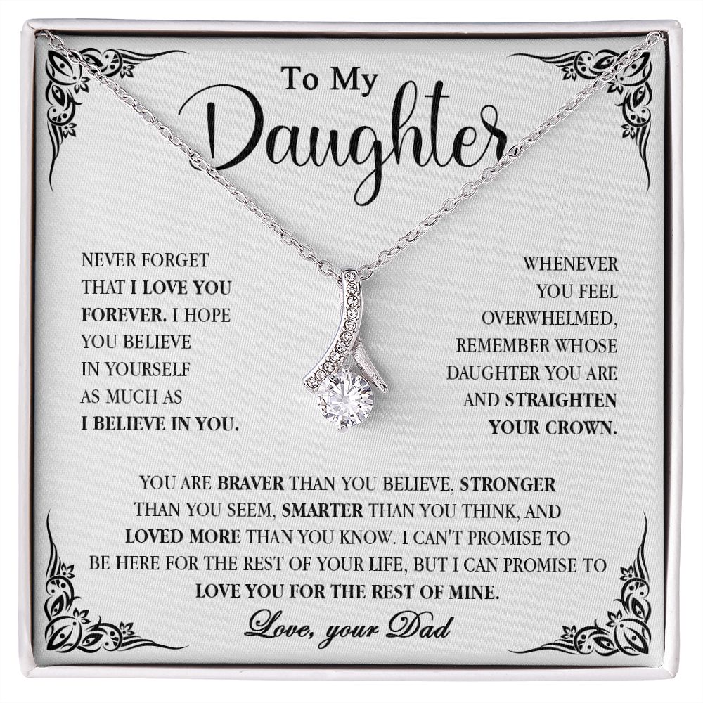 604B To My Daughter Necklace, Necklace Gift for Daughter from Dad,Birthday, Xmas Gift