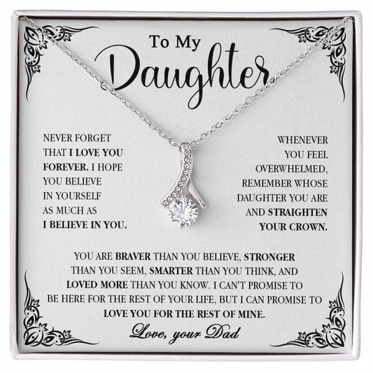 604B To My Daughter Necklace, Necklace Gift for Daughter from Dad,Birthday, Xmas Gift