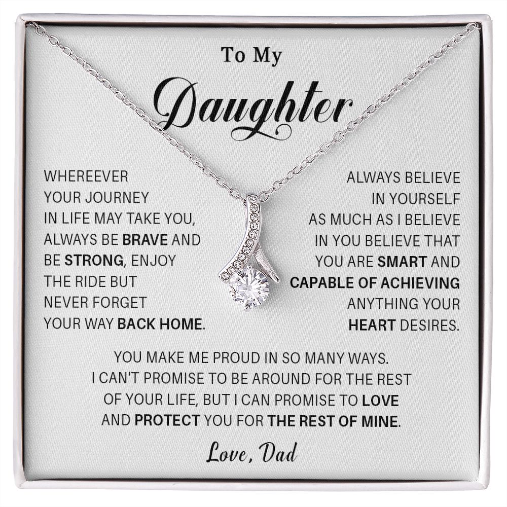 594B To My Daughter Necklace, Gift For Daughter From Dad, Daughter Father Necklace