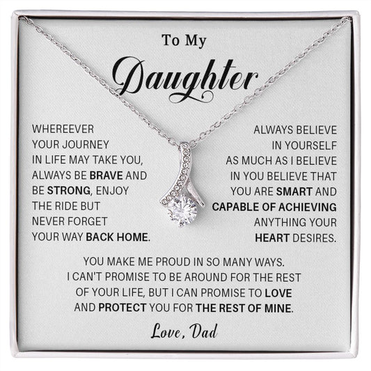 594B To My Daughter Necklace, Gift For Daughter From Dad, Daughter Father Necklace