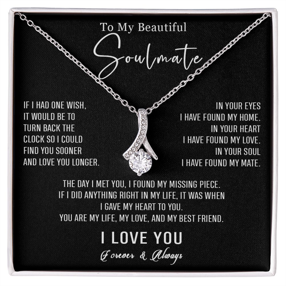 561B To my Soulmate Necklace, Wife Birthday Gifts, Love Gifts for Wife Girlfriend