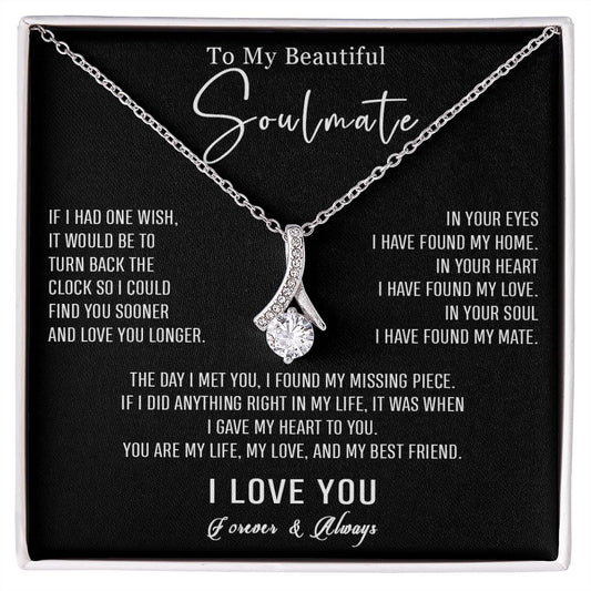561B To my Soulmate Necklace, Wife Birthday Gifts, Love Gifts for Wife Girlfriend