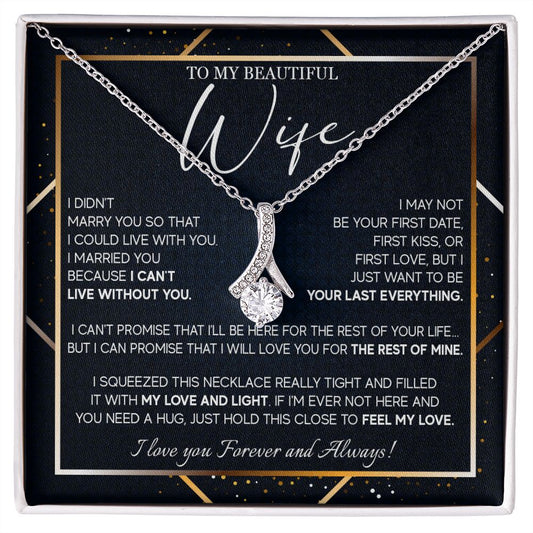 491B To My Beautiful Wife Necklace From Husband, Jewelry For Women, Birthday Gifts