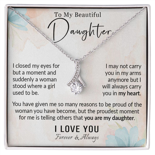 568B To My Daughter Necklace, Love Gift for Daughter from Dad, Daughter Necklace