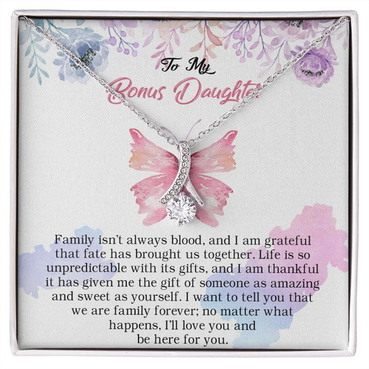 103B To My Bonus Daughter, Bonus Daughter Necklace, Birthday Gift For Stepdaughter