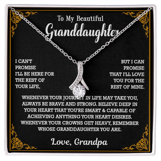 614B To My Granddaughter Necklace, Xmas Birthday Gift For Granddaughter From Grandpa