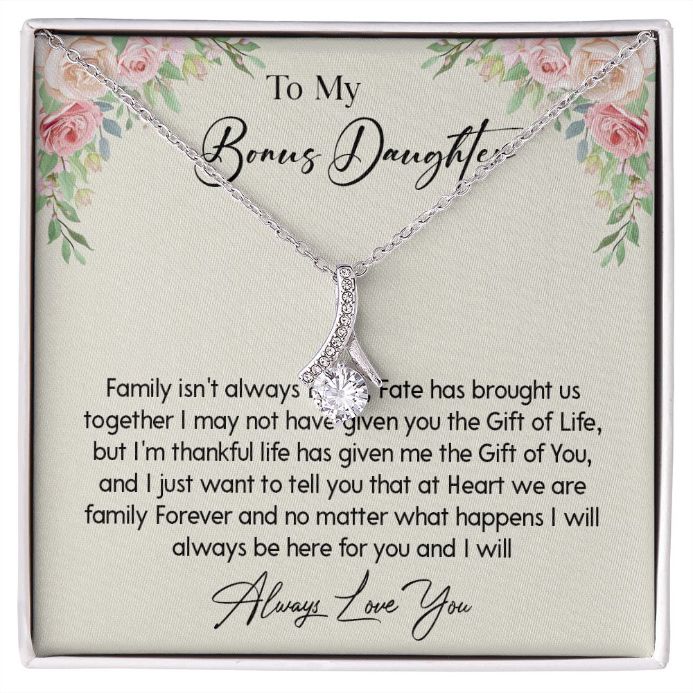 468B To my Bonus Daughter Necklace, Bonus Daughter, Step Daughter Gift, Birthday Gift
