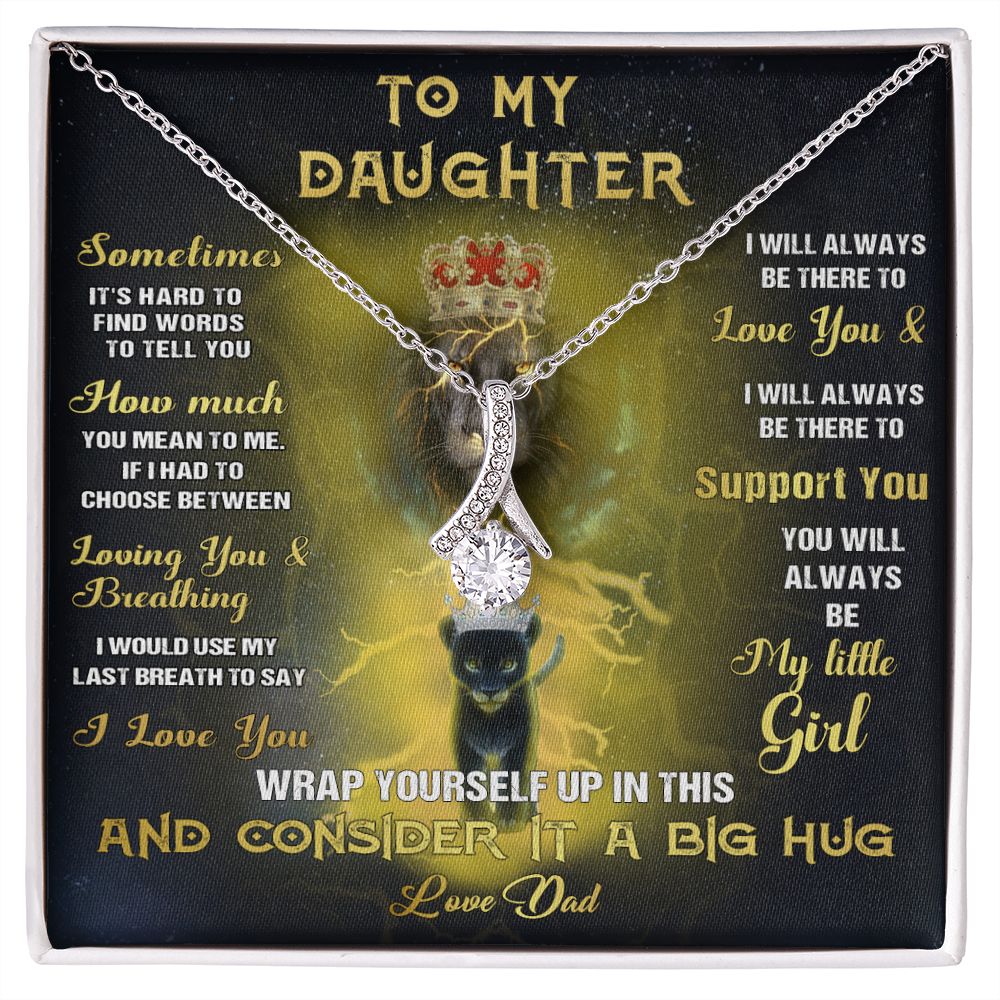 380B Lion To My Daughter Necklace, Daughter Father Necklace, Gift Birthday From Dad
