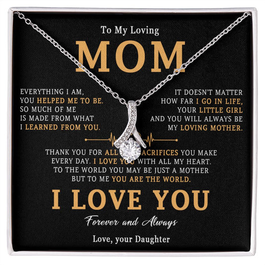 510B To My Loving Mom Necklace, Gift for Mom from Daughter, Mother's Day Jewelry Gift