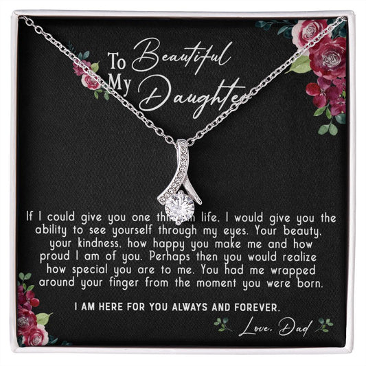 119B Daughter Necklace, To My Beautiful Daughter Necklace Gift From Dad, Xmas Gift