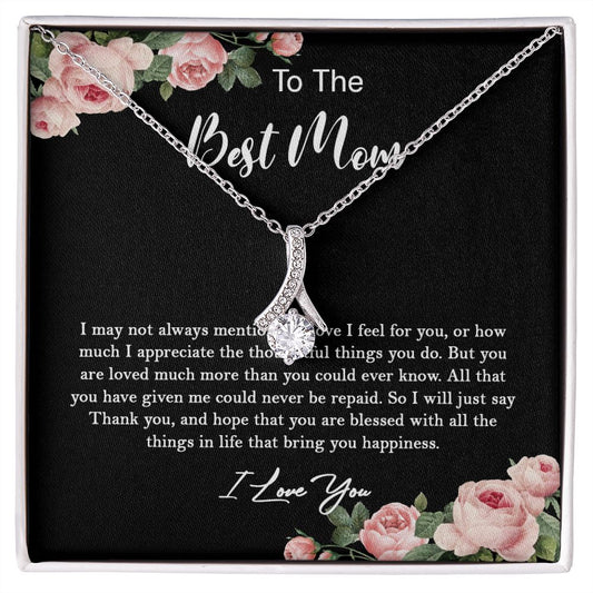 630B To My Best Mom Necklace, Gift For Mom From Son/Daughter, Gift Birthday, Holiday