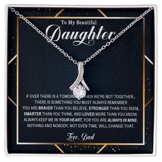 536B Gift For Daughter From Dad, To My Daughter Necklace, Birthday Gifts for Daughter