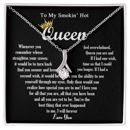 444B To My Smokin Hot Queen Crown Necklace Gift For Wife Soulmate Valentines Day Gift
