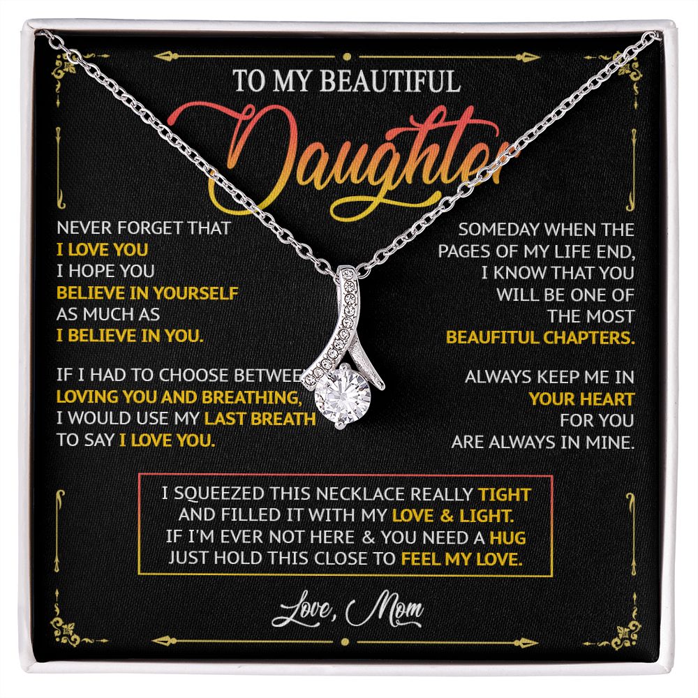 482B To My Daughter Necklace, Birthday Gift For Daughter From Mom, Women Jewelry Gift