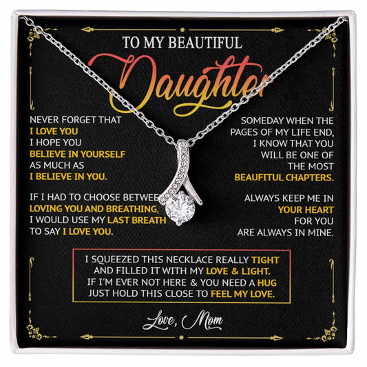 482B To My Daughter Necklace, Birthday Gift For Daughter From Mom, Women Jewelry Gift