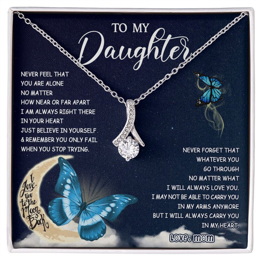 476B To My Daughter Necklace Mother to Daughter Birthday Graduation Gift from Mom