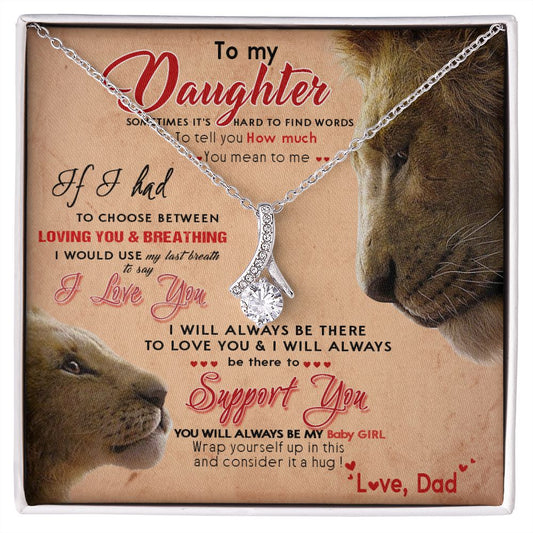389B Lion To My Daughter Necklace, Gift For Daughter From Dad, Daughter Father Lion
