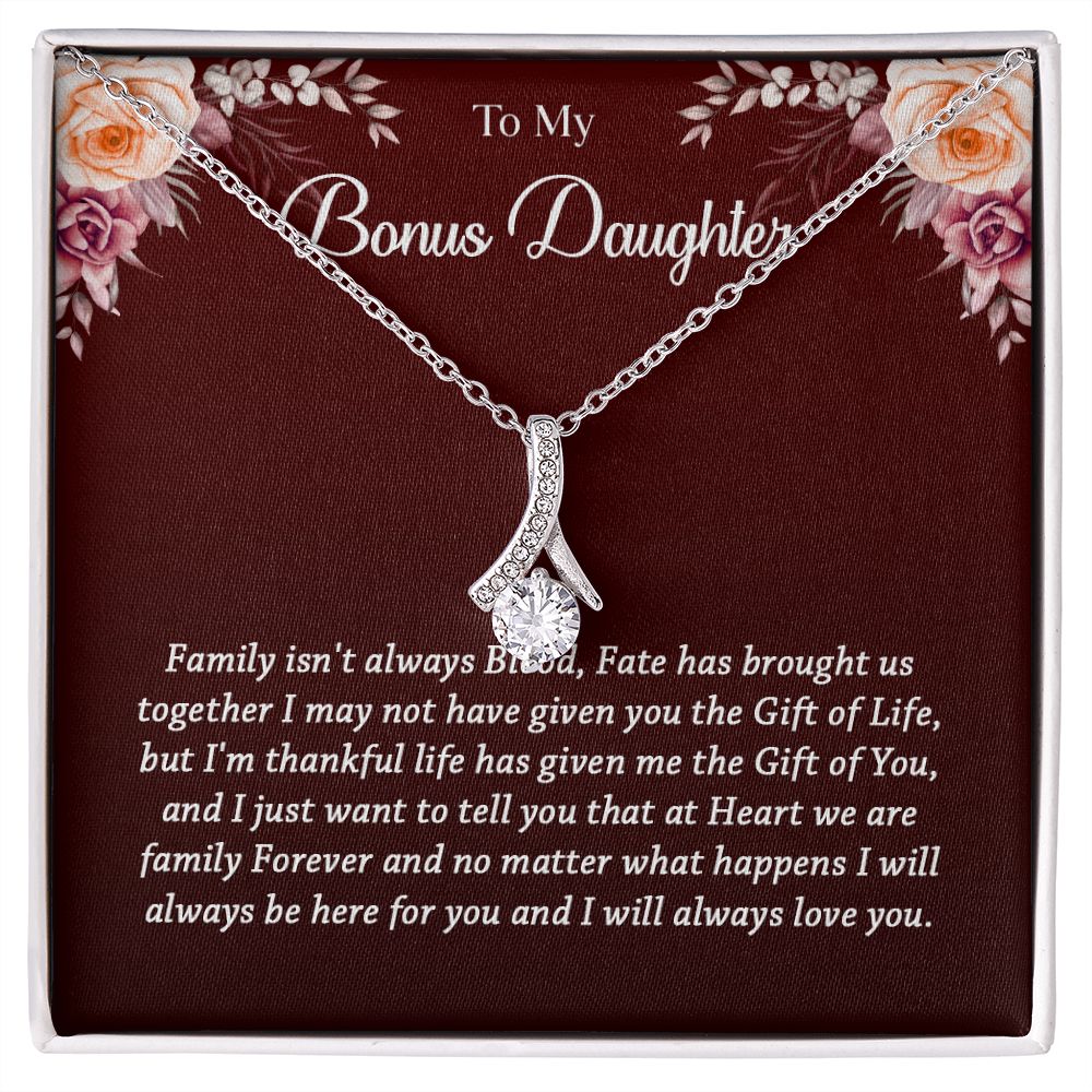 631B To My Bonus Daughter Necklace, Best Birthday Christmas Gift, Bonus Daughter Gift