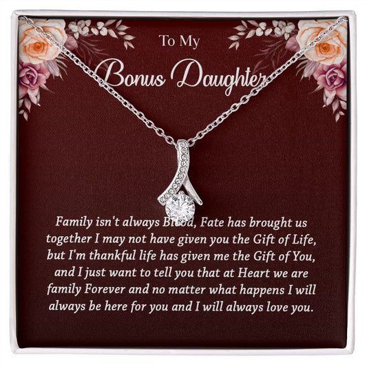 631B To My Bonus Daughter Necklace, Best Birthday Christmas Gift, Bonus Daughter Gift