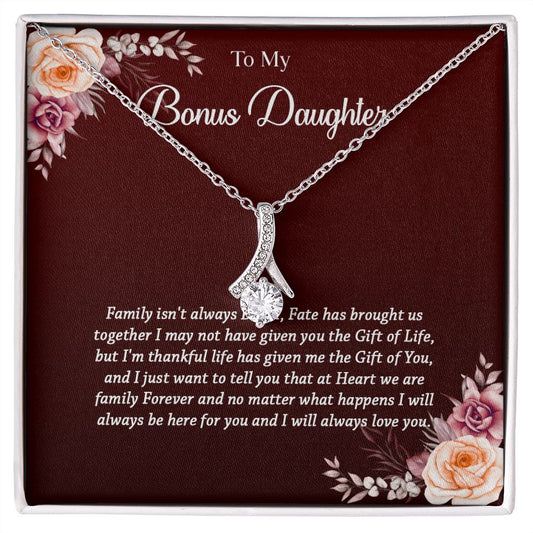 621B To My Bonus Daughter Necklace, Gift Birthday, Christmas, Gift Ideas, Necklace