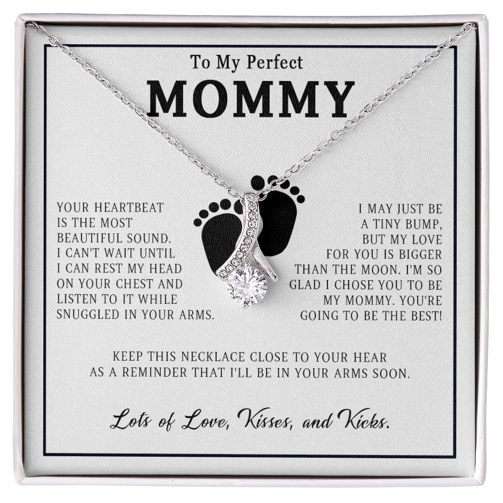 579B New Mom Necklace, Gift from Baby Bump, Baby Shower Party Gifts, Mother Necklace