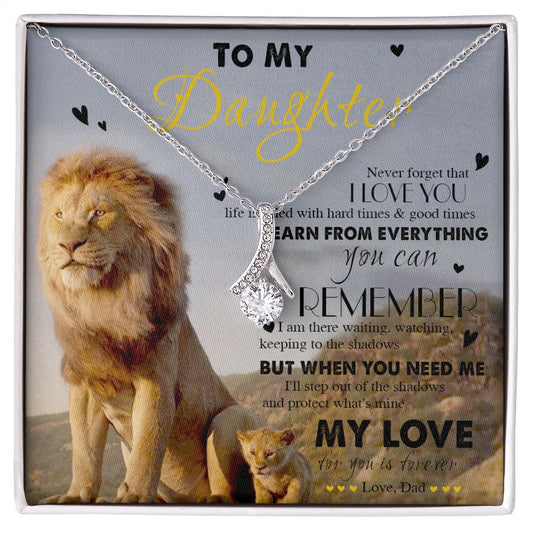 383B Lion To My Daughter Necklace, Gift From Dad, Necklace Gift Birthday, Holiday