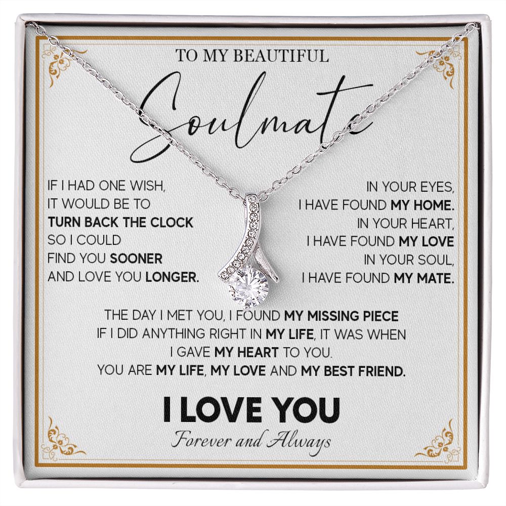 511B To My Beautiful Soulmate Necklace, Gift for Wife, Girlfriend, Anniversary Gift